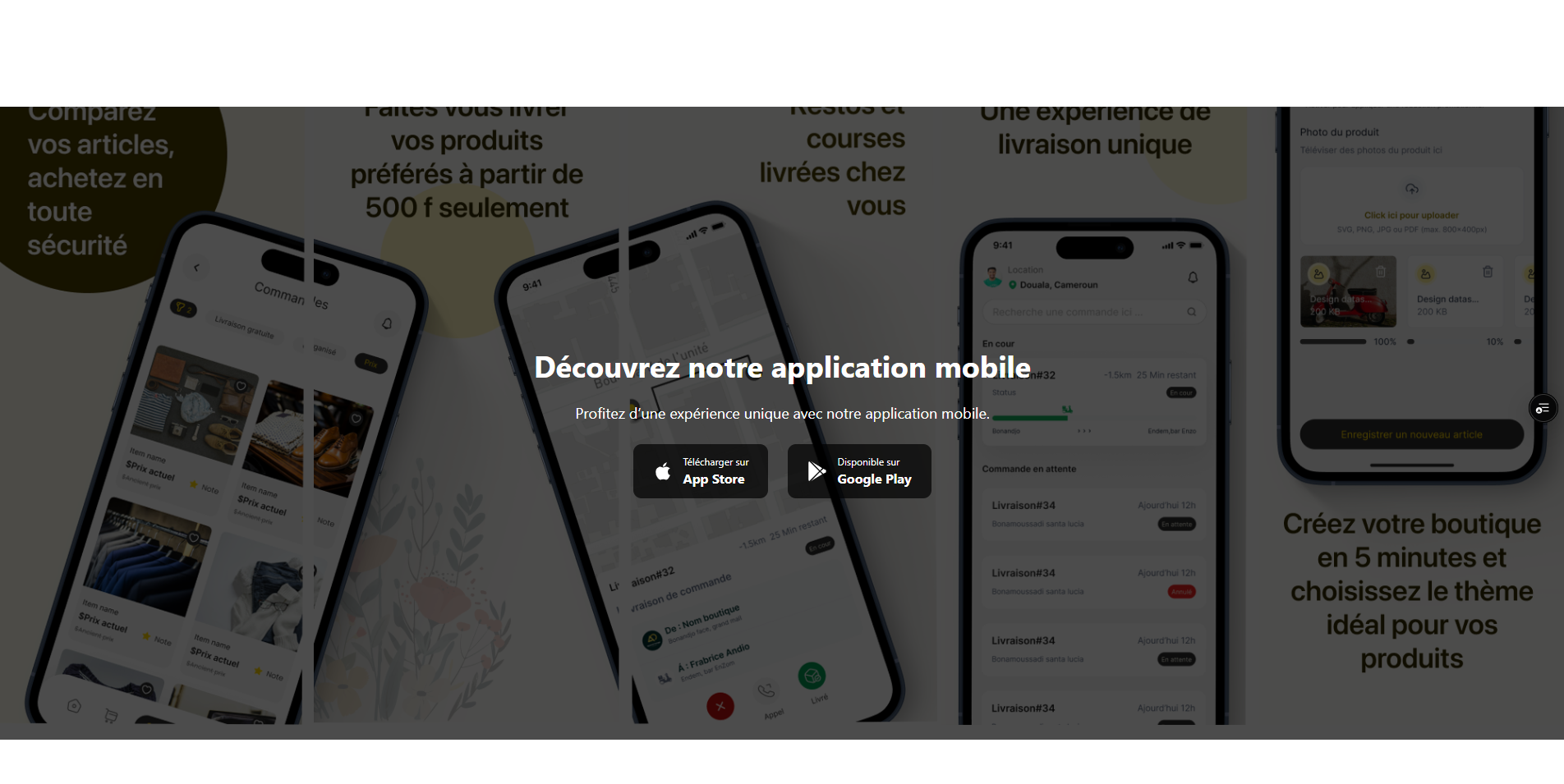 La passerelle → linding page pour app mobile ios & android